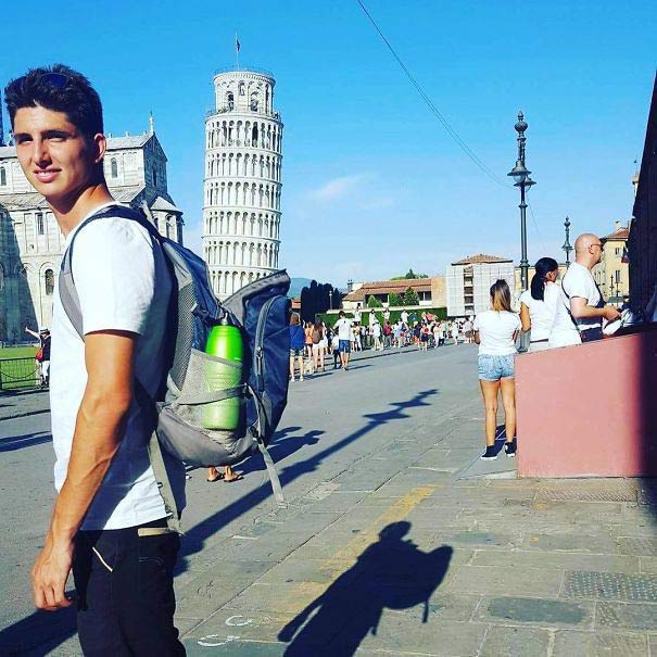 Torre de Pisa en la mochila