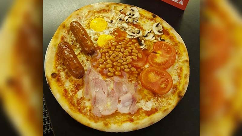 Pizza desayuno inglés