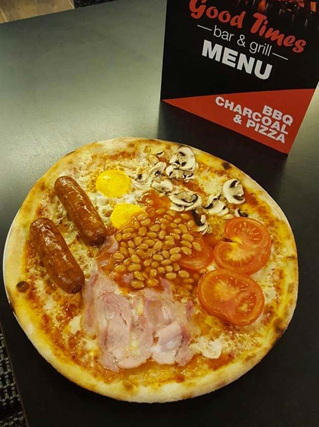 Pizza desayuno inglés